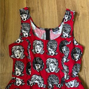 Soft Grunge Retrolicious Dress with Artistic Faces